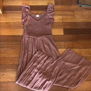 Japan Deep Mauve Flutter Sleeve  Romper, L